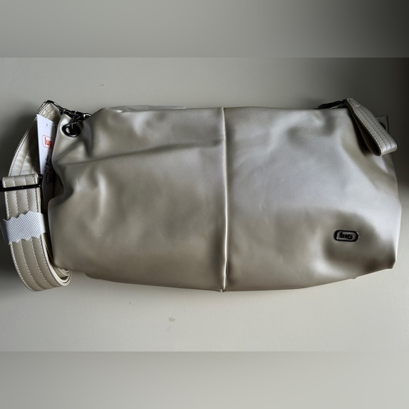 lug Handbags - LUG HALF PLUNGE SATIN LUXE CROSSBODY METALLIC CHAMPAGNE NWT